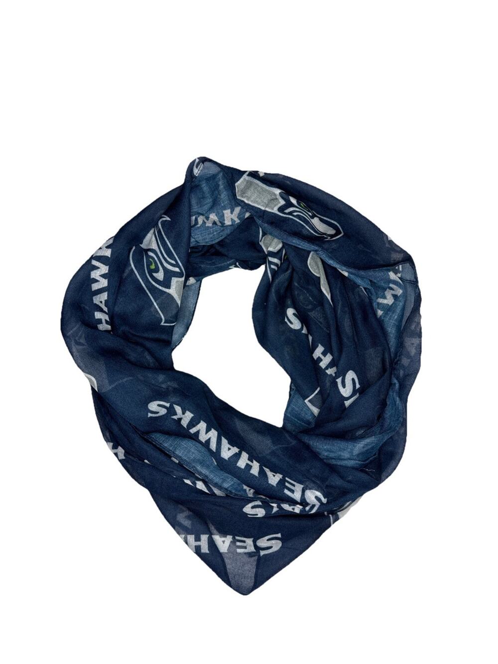 Seattle Seahawks Infinity Scarf Blue NWT Little Earth Sheer NFL